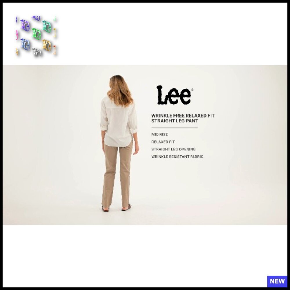 Relaxed Fit Straight Leg Pant Wrinkle Free Polyester Blend Casual Chic - Picture 5 of 5